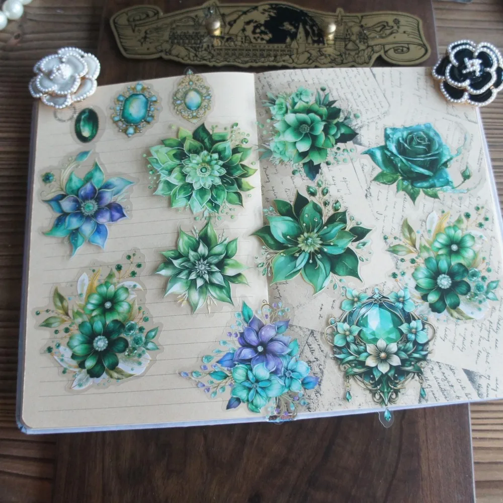 28 шт. цветы из кристаллов стиль драгоценных камней ПВХ наклейка скрапбукинг