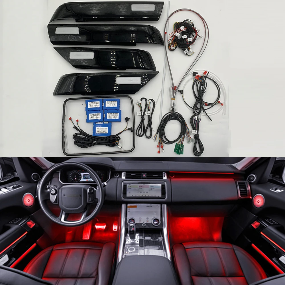 

Сменная черная дверь для пианино, внутренняя подсветка, окружающий свет для Range Rover Vogue 2013 -2017 Sport 2013-2021, декоративсветильник