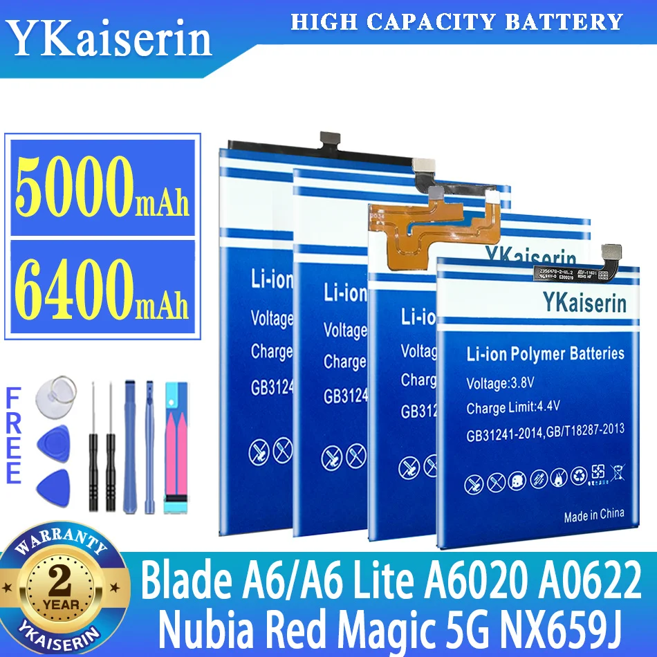 

YKaiserin Li3849T44P8h906450 Li3945T44P8h526391 Battery For ZTE Nubia Red Magic 5G NX659J Blade A6 A6020 A6 Lite A6Lite A0622