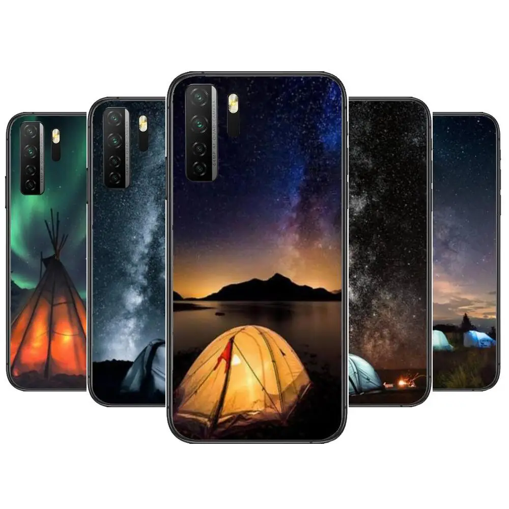 

Camping Tent Nature Mountain Black Soft Cover The Pooh For Huawei Nova 8 7 6 SE 5T 7i 5i 5Z 5 4 4E 3 3i 3E 2i Pro Phone Case cas