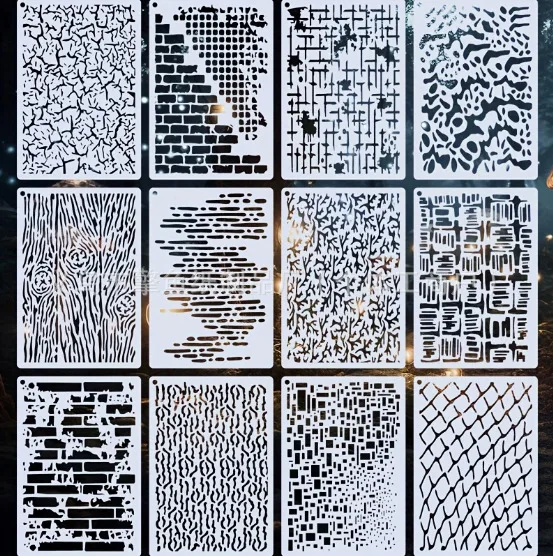 

Трафареты для рисования PenhuaMoban, 12 шт., белый, пластик