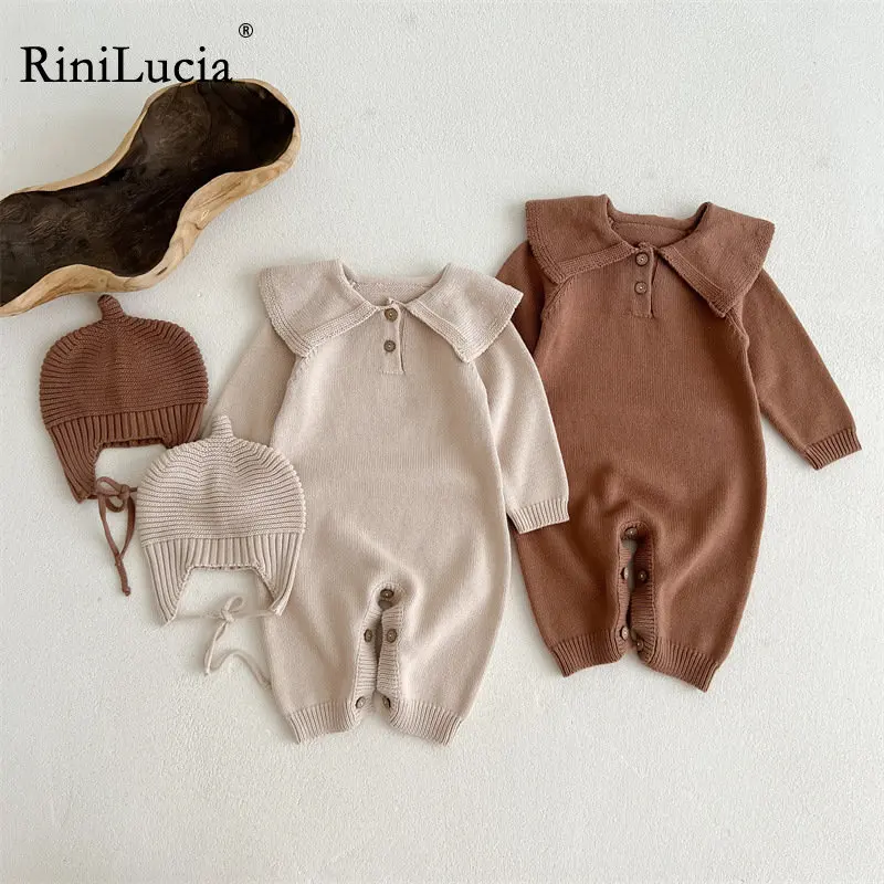 

RiniLucia 2023 Autumn Newborn Infant Baby Boys Girls Romper Playsuit Overalls Cotton Long Sleeve Baby Jumpsuit for Baby