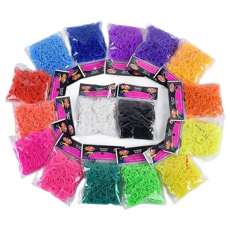 

New Loom Rubber Bands Bracelet for Kids or Hair Rainbow Rubber Loom Bands Make Woven Bracelet DIY Craft Toys Christmas Gift