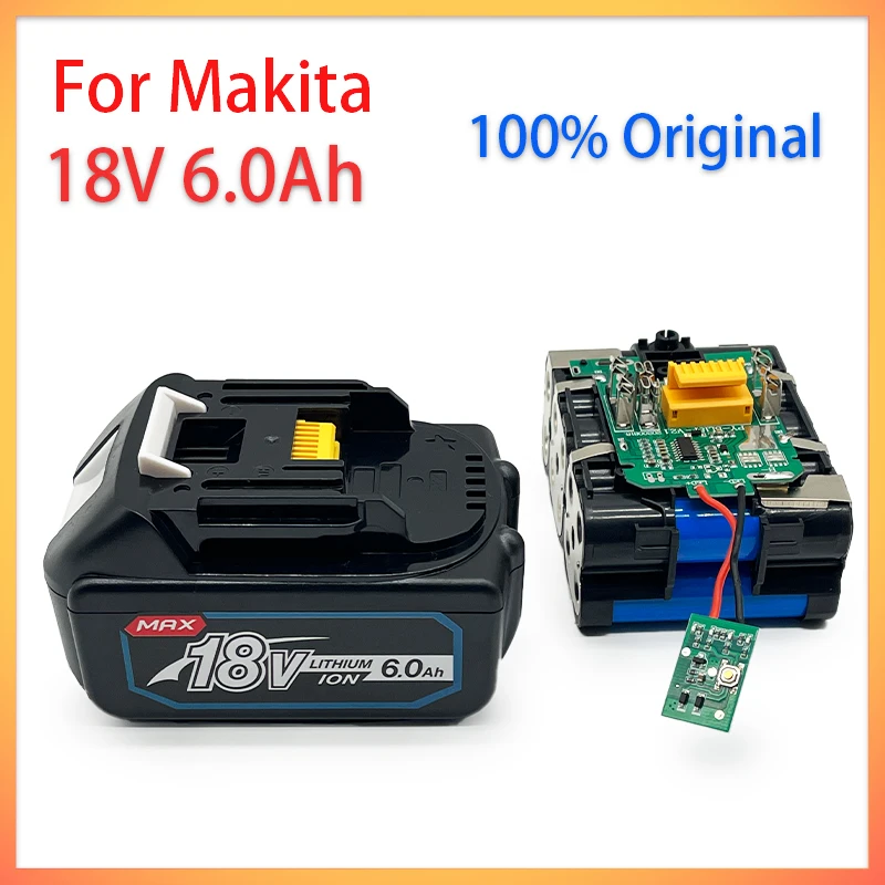 

Новый литиевый аккумулятор Makita 18 в 18650 Ач BL1860 BL1830 BL1850 светодиодный светодиодным зарядным устройством BL1860B, сменный литий-ионный аккумулятор
