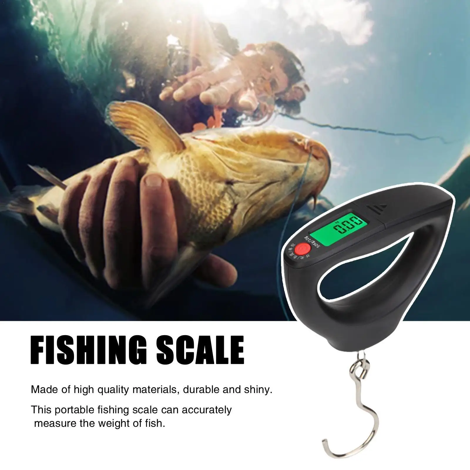 

Digital Fishing Scale Portable 100 Lbs Electronic Scale With Luggage Hook All For Fishing