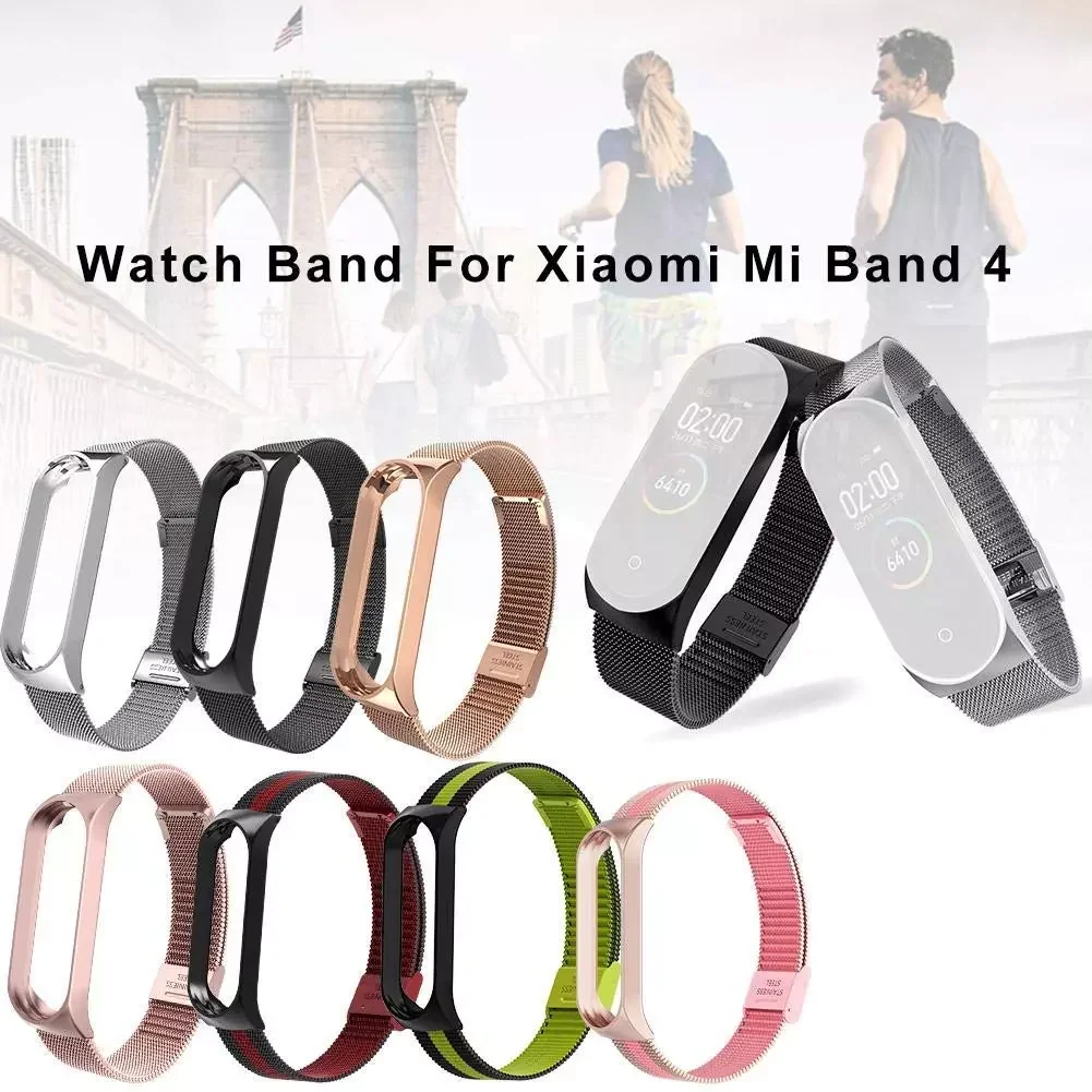 

Hot Sales Wrist Metal Bracelet Screwless Stainless Steel for Mi Band 7 6 4 3 5 Strap Wristbands Pulseira For Xiaomi Mi Band 7 6
