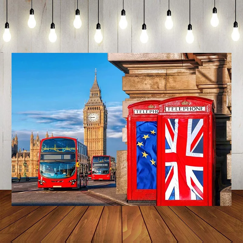 

Big Ben Happy Birthday Party England Parliament House Westminster Bridge London Photography Backdrop Background Banner Decor