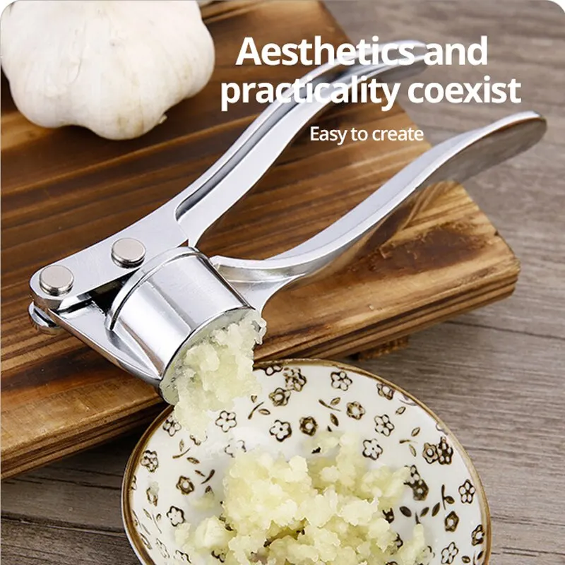 

Garlic Masher Kitchen Vegetable Cooking Extruder Manual Ginger Grinder Tool Kitchen Accessories Stainless Steel