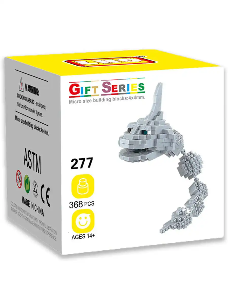 Дизайнерский LNO Pokemon Оникс 368 деталей № 277 серия подарочных кирпичиков мини блоки соединяющиеся on.