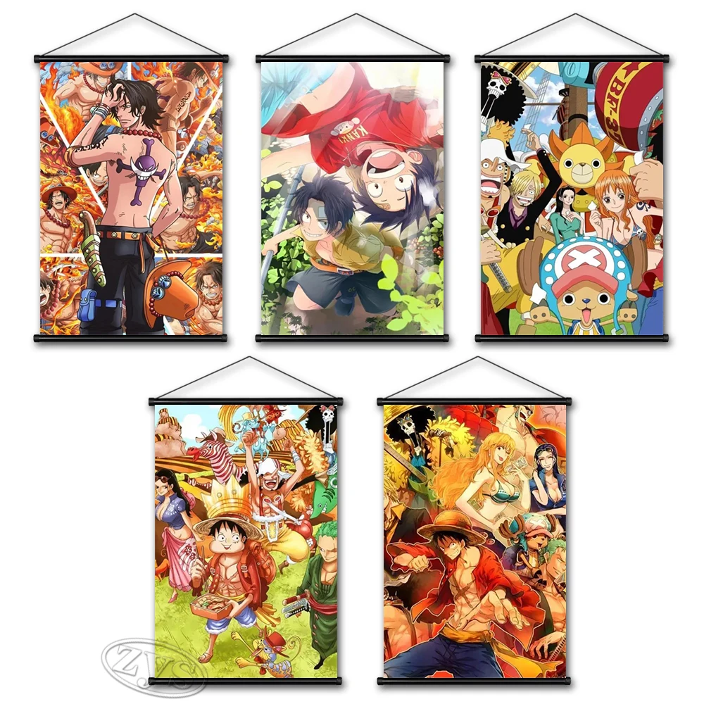 

Wall Art One Piece Painting Tony Tony Chopper Modular Print Portgas D. Ace Home Decor Anime Canvas Posters Picture For Bedroom