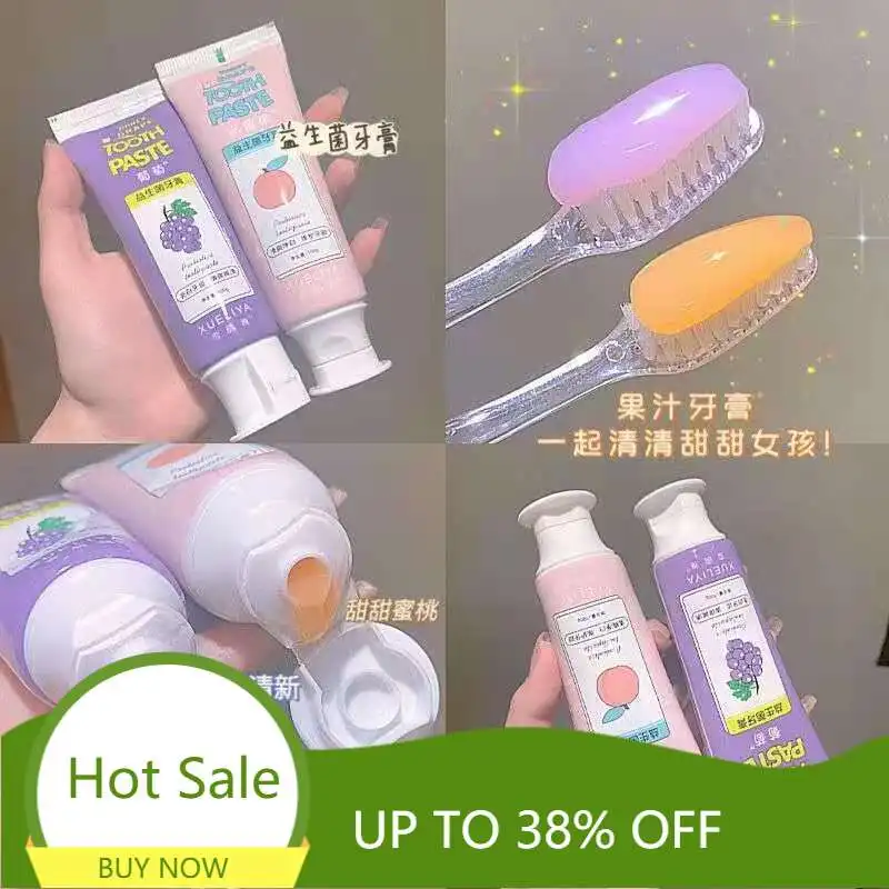 

Probiotic Toothpaste, Fruity, Tartar Removal, Whitening, Bad Breath, Fresh Breath, Household Peach Grape Flavor