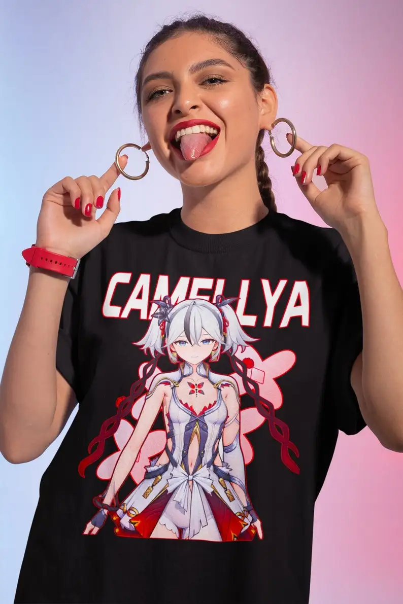 Футболка Camellya Softstyle Wuthering Waves футболка с рисунком для девочек в стиле аниме