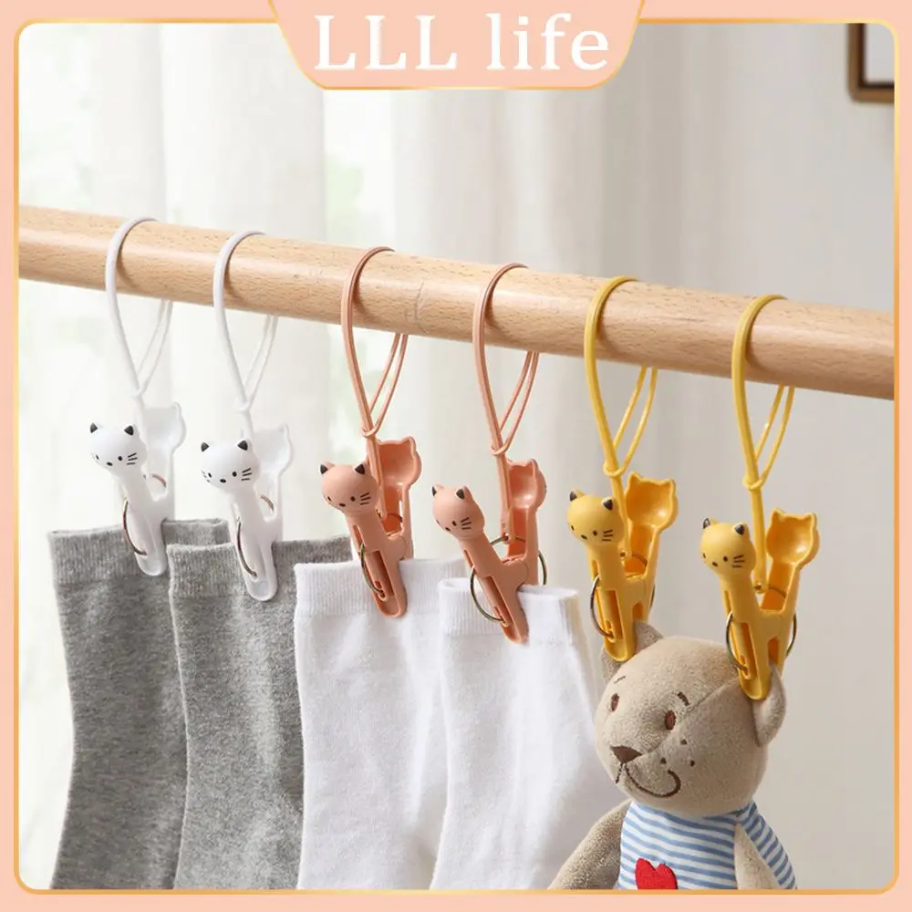 

Multi-purpose Cat Clip Japanese Style Animal Modeling Whole Clip Independently Fixed Clip Hooks Windproof Clothing Clip