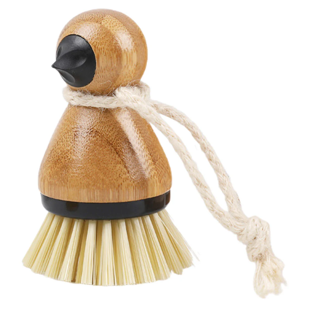 

Cleaning Brush Tub Cleaner Brush Round Mini Dish Brush Fruit Kitchen Sink Scrubbing Brushes Bamboo Pot Scrubber Brush