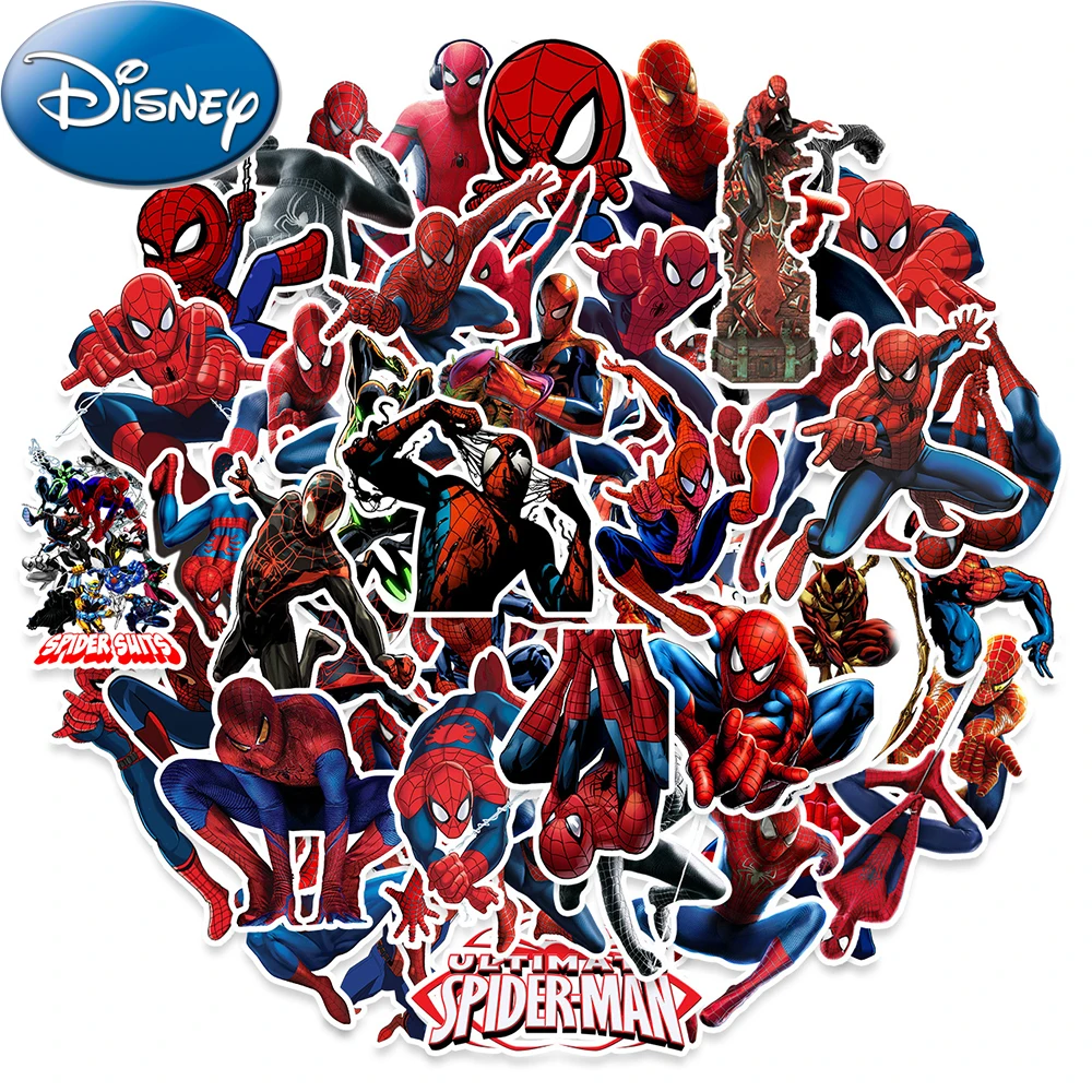 10/30/50 шт. Крутые наклейки Disney Marvel &quotМстители&quot &quotЧеловек-паук&quot аниме на