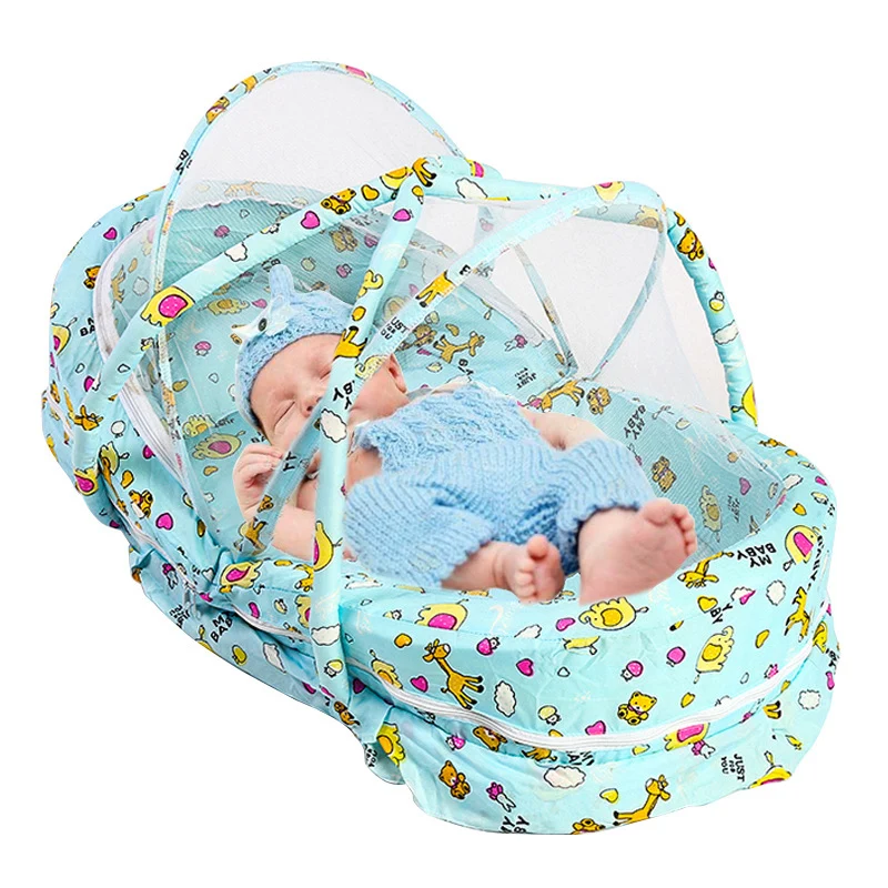 Portable Travel Baby Nest Multifunctional Crib Middle Bed Crib with Mosquito Net Foldable Crib Cradle Baby Sleeping Children's