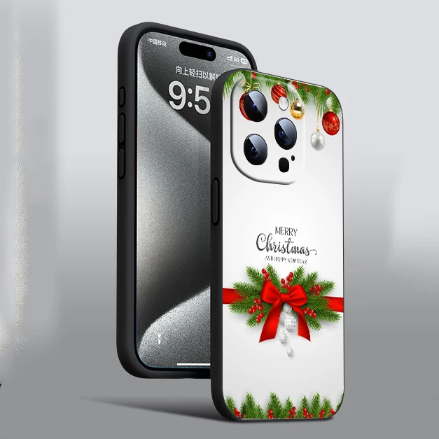 D20 Z34 Мягкий силиконовый чехол с рождественской елкой и оленем для iPhone 11 12 13 14 Pro Max