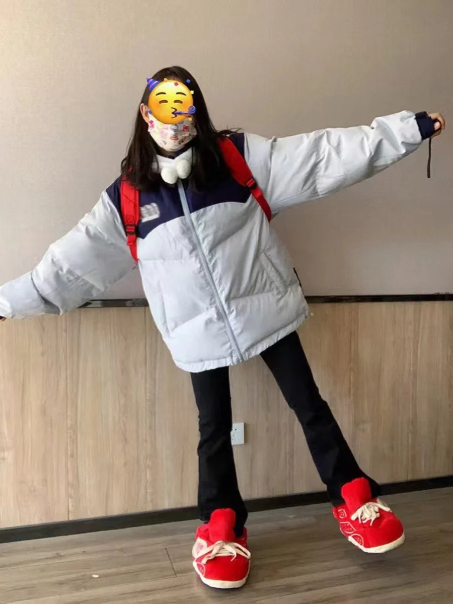 Пуховик женский зимний в стиле ретро с хлопковой подкладкой