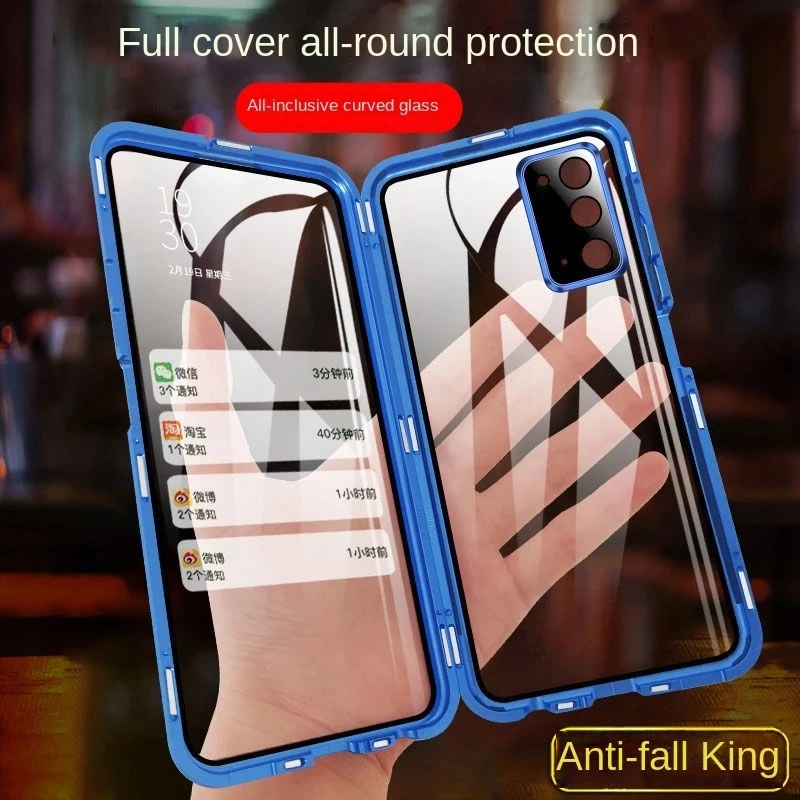 

Магнитный чехол из закаленного стекла для Samsung S22 S21 S23, Ультратонкий защитный чехол для Samsung Galaxy S21 S22 S20 Plus Note 20, чехол