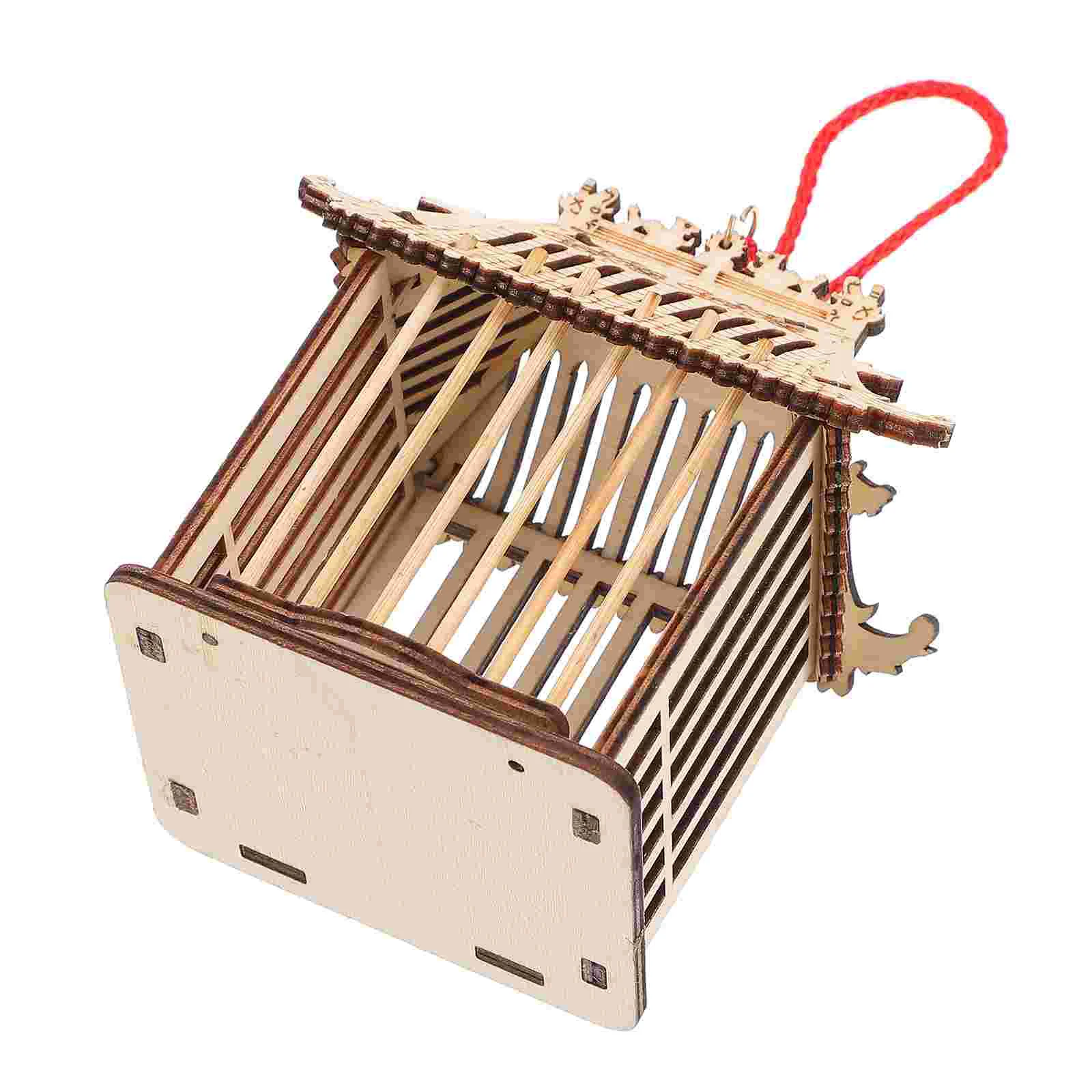 

Cage Cricket Grasshopper Storage Basket House Mini Habitat Wooden Insect Box Holderbug Hanging Case Feeding Carrying Garden