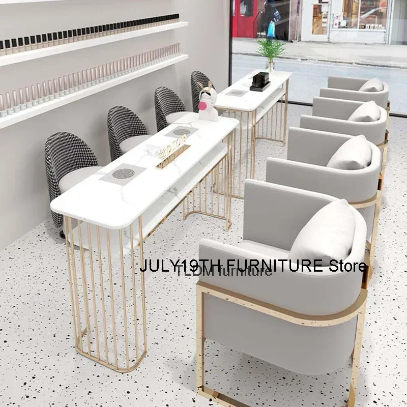 Белый портативный стол для ногтей современный пылесос дизайнерский маникюра