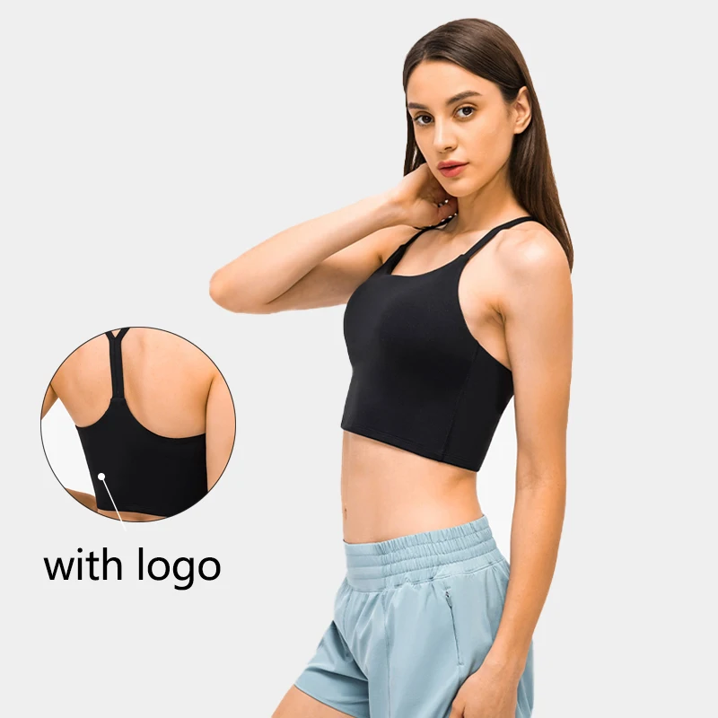 

Seamless Sports Bra With Logo Women Yoga Lingerie Gym Training Cover Up With Chest Pad Running Top Cycling Sleeveless Tank Top