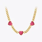ENFASHION ожерелье Красное сердце для женщин ожерелья из нержавеющей стали золотой цвет модные ювелирные изделия Collares Para Mujer Хэллоуин P3271