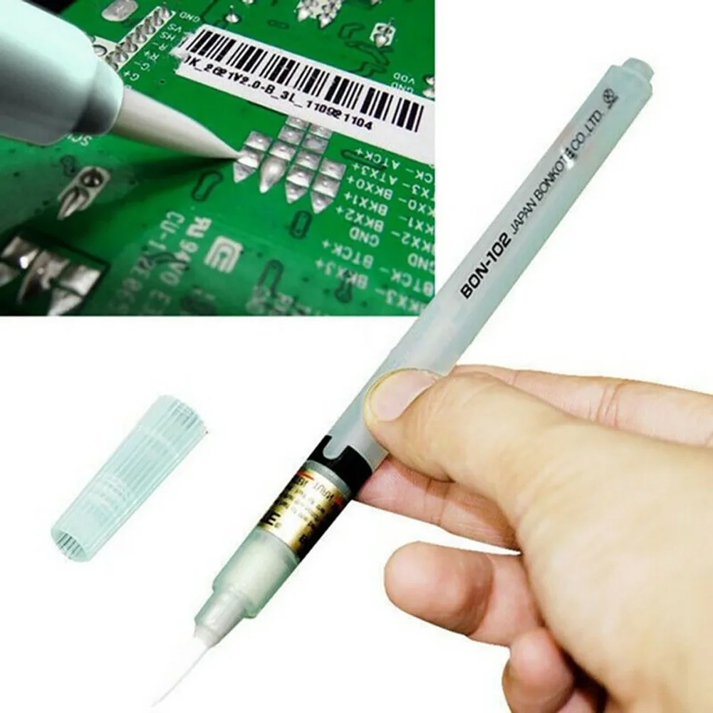 

Flux Pen PCB Soldering Solder Tool Applicator Brush Head No Clean BON102 Plastic Soldering Pen BON-102 Quality Soldering Pen