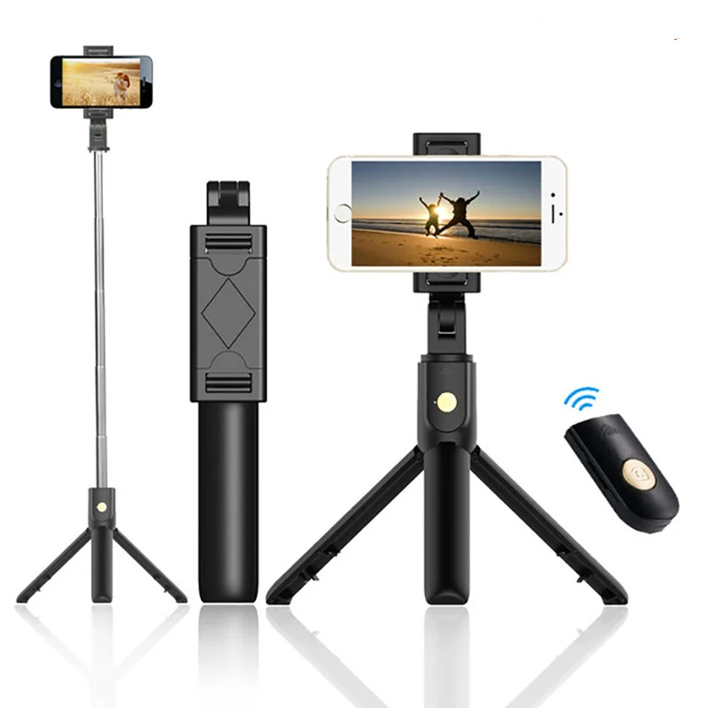 New 3In1Wireless Bluetooth-compatible Foldable Handheld Monopod Shutter Remote Extendable Mini Tripod Selfie Stick for Phone enlarge
