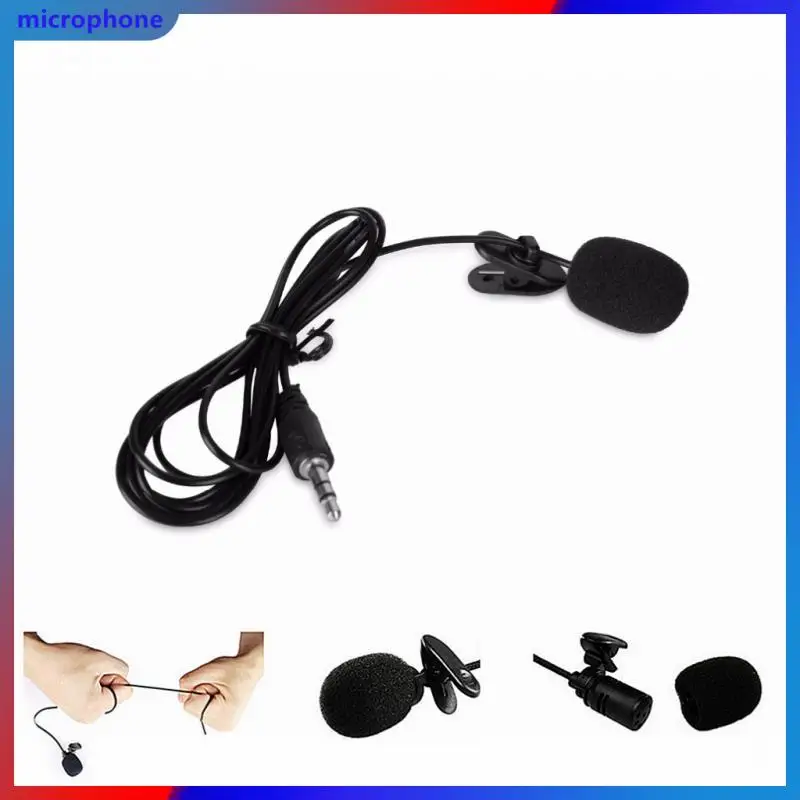 

3.5mm Wired Microphone Headset Tie Clip Mic Portable For Lectures Teaching Conference Guide Studio Mic Loudspeaker Amplifier