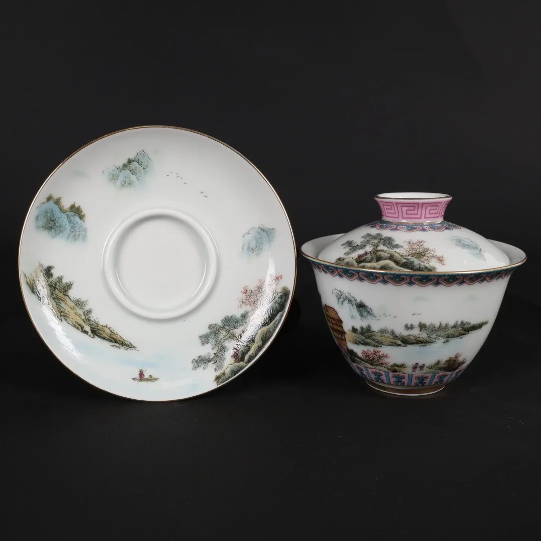 Семейная чаша с крышкой керамическая чашка Gongfu teif Jingdezhen Ceramics Gaiwan для чайной