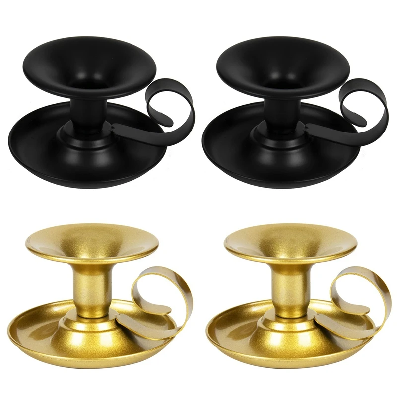 

Taper Candle Stick Holder Retro Iron Simple Black Candlestick Holders Candlelight Stand For Party Table Home Decor