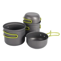 2022 1set outdoor folding hiking camping backpacking cooking picnic non stick aluminum cookware set pot bowl