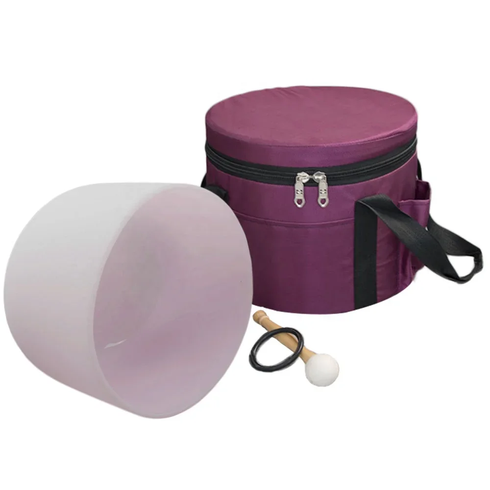 

Красивая цветная 8-дюймовая кристально-розовая чаша со звуком для регулировки эмоционального состояния с сумкой для переноски