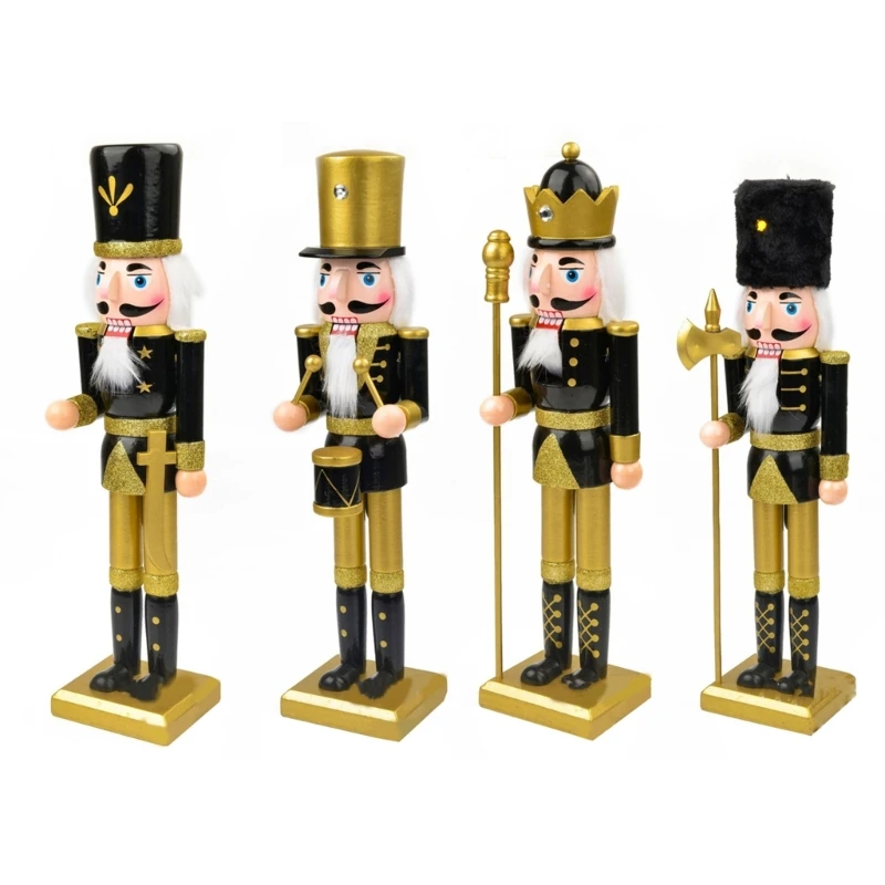 

M5TF 38cm Nutcrackers Soldier Wood Figurine Toy Christmas Decoration for Shelves Home