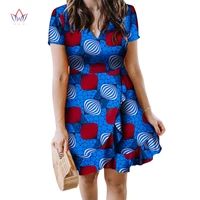 african dresses for women 2022 new short sleeve print draped dresses vestidos bazin riche african ankara party robe wy8160