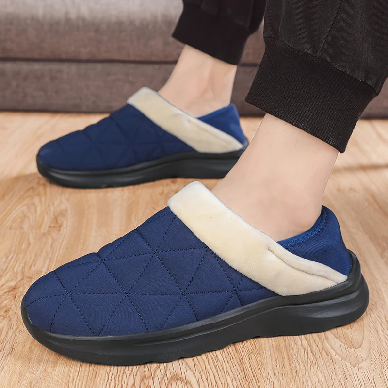 Winter Plush Shoes Indoor Walking Shoes Men Women Unisex Size 37-46 Waterproof Snow Cotton Slippers Warm Soft Rubber Platform