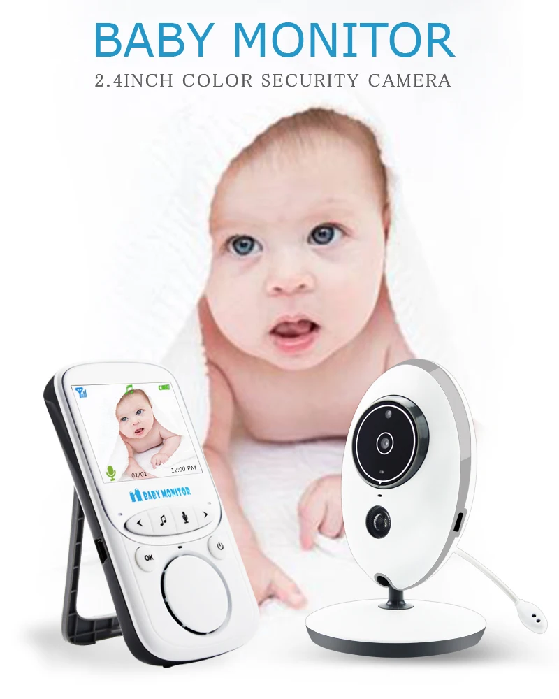 

VB605 Wireless Video Baby Monitor 2.4 Inch Color Security Camera Intercom IR 24h Baby Walkie IR LED Portable Baby Camera