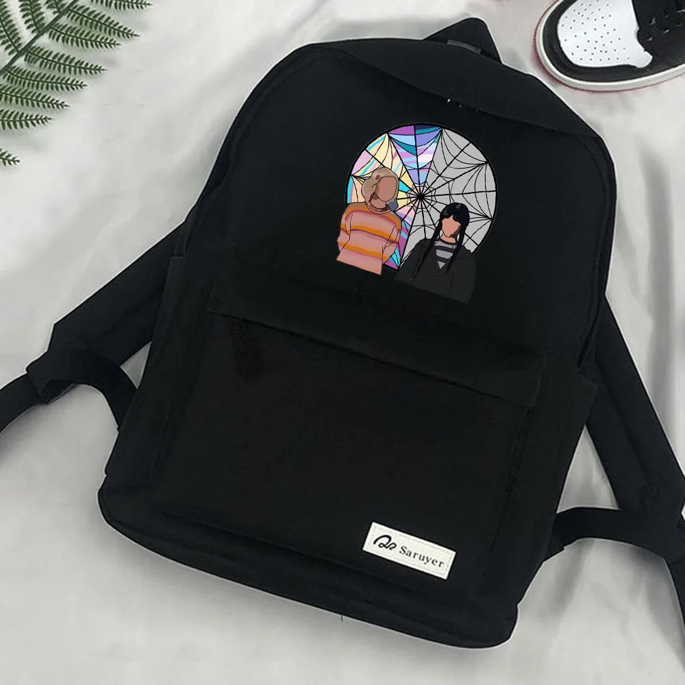 Nevermore Academy Wednesday Addams-mochila escolar de anime para mujer y Niña
