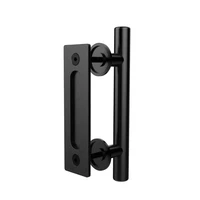 ccjh pull handle black sliding barn door kit wooden door handle heavy duty basic style overall length 2430 cm heavy duty