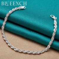 blueench 925 sterling silver water wave bracelet for women men party party fashion glamour jewelry