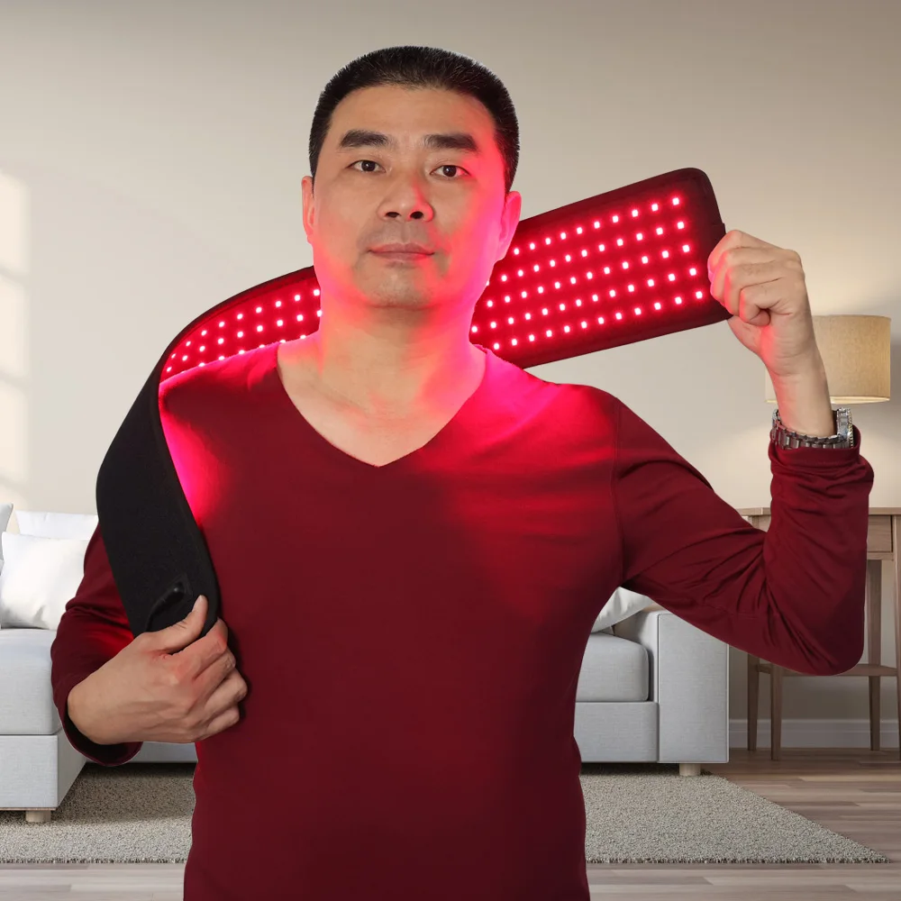 Фото IDEATHERAPY Пояса для светотерапии красным и инфракрасным светом, индивидуальные вибрационные фототерапевтические накладки, красная светотерапия для облегчения боли в стопах №4