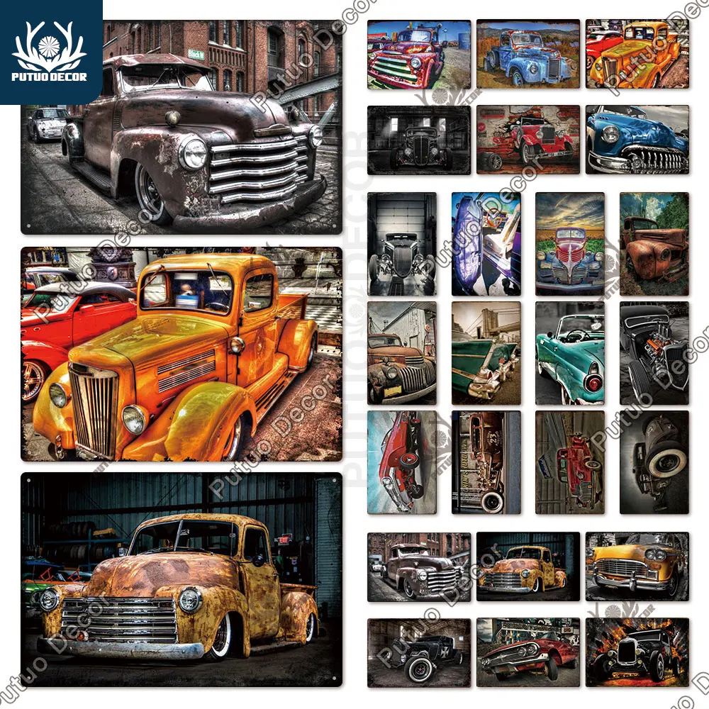 Декоративный классический автомобиль Putuo ретро металлический знак винтажный