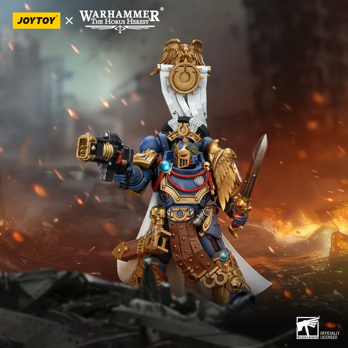 Фигурка InStock JOYTOY Warhammer 40K Ultramarines Legion Praetor с силовым мечом и Volkite Serpenta модели игрушек