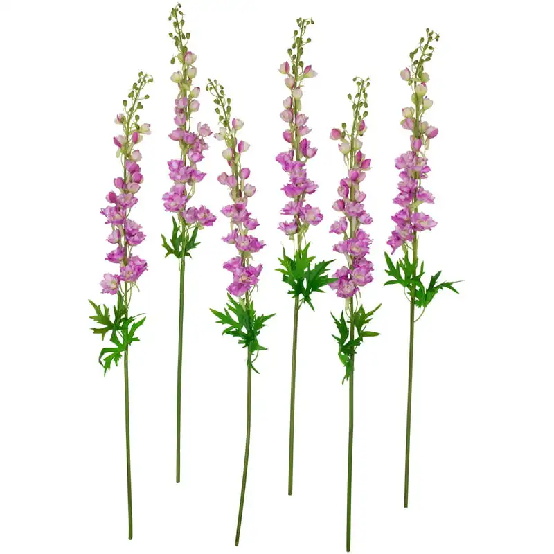 

Set of 6 Magenta Pink Delphinium Artificial Floral Stems 40"