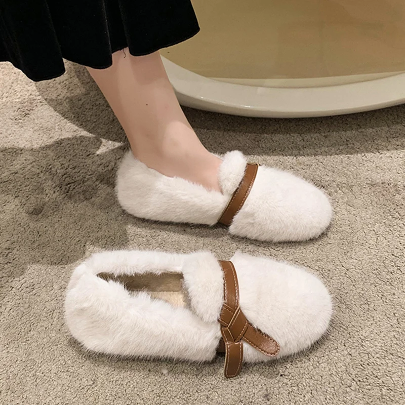

Bow-Knot Slip On Shoes For Women Loafers Fur Modis Round Toe Casual Female Sneakers Flats All-Match Butterfly Slip-on Comfortabl