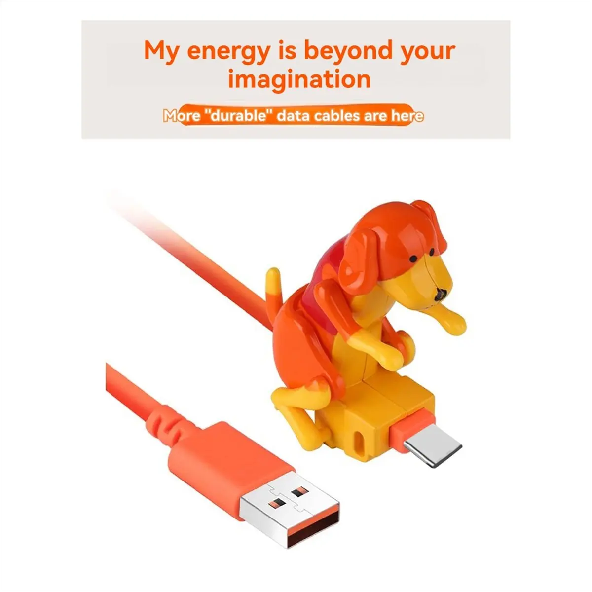 Фото Забавный кабель для зарядки USB-C ABGN Humping Dog: быстрое зарядное устройство Type-C, оригинальный аксессуар для телефона и игрушка для снятия стресса №3