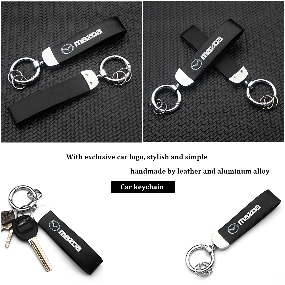 

3D Metal Car Keychain Auto Logo Emblem Printed Keyrings Accessories For Mazda 3 Angela Bk CX 5 4 7 30 Atenza 6 Gh Gg Gi Key Fob