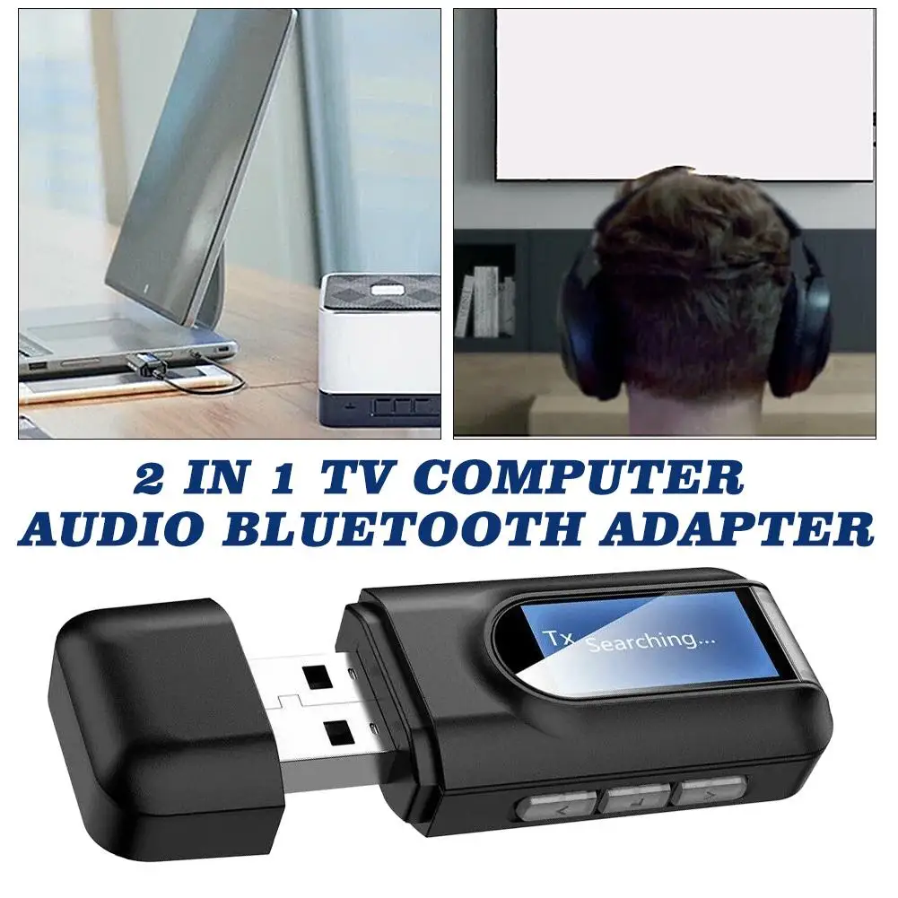 Bluetooth 5 0 Usb аудио передатчик приемник ЖК-дисплей 3 мм Aux Rca стерео беспроводной