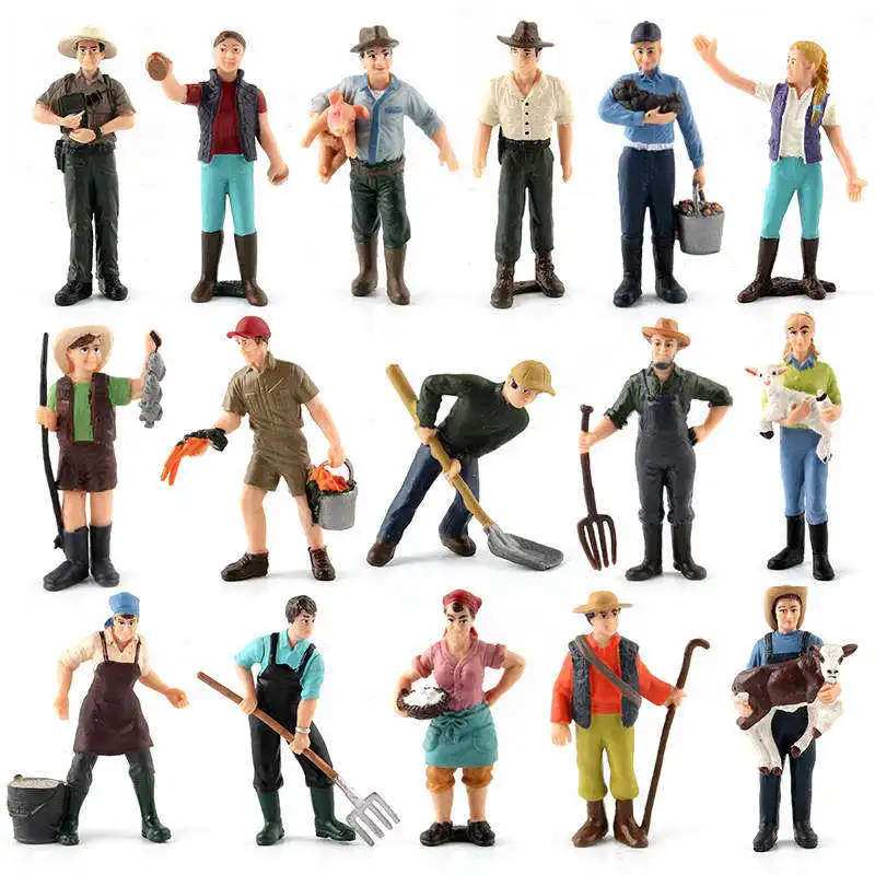 

16pcs Simulation Farm Character Model Set Miniature Farmer Action Figure Toy Educational Toys for Kids Gifts